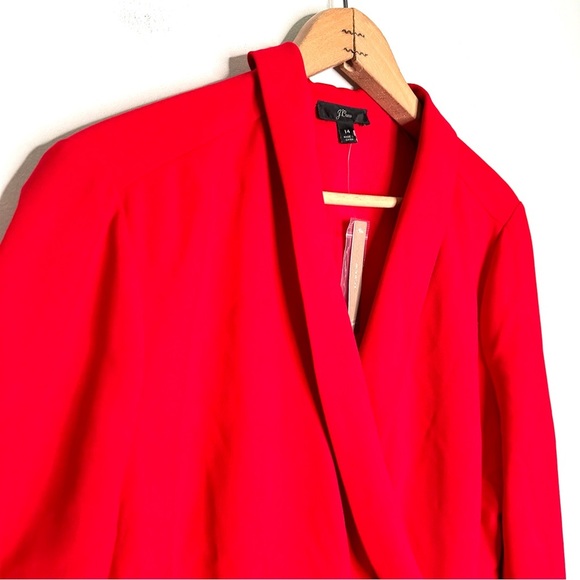 J. Crew | Festive Red Drapey Faux WrapTop In 365 Crepe Size 14 NWT - Picture 4 of 10